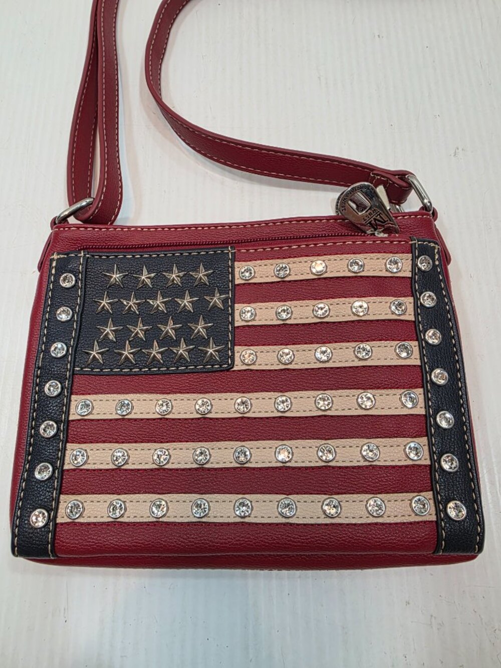 Montana West American Flag Crossbody Bag Rhinestones - Picture 2 of 10